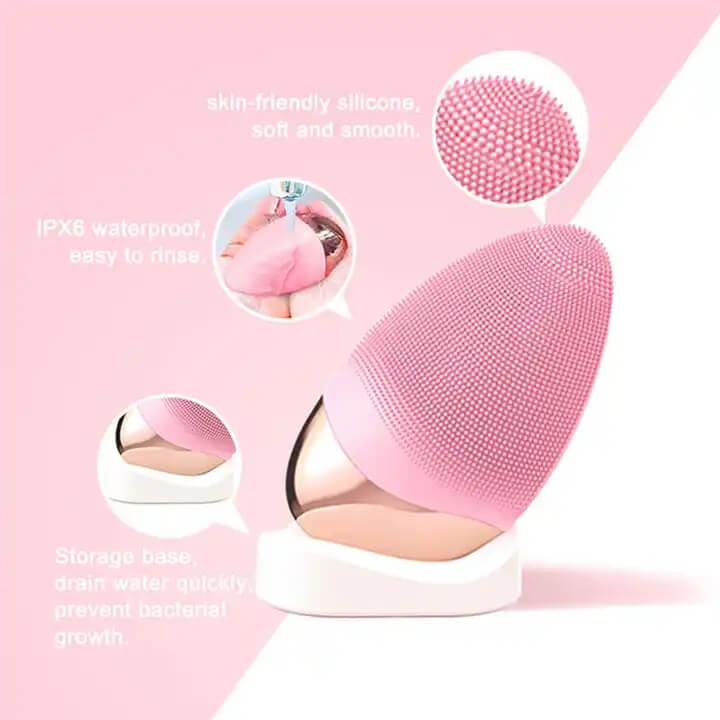 SKB-1811C Waterproof USB Vibrate Exfoliate Sonic Electric Facial Face Silicone Brush Cleansing Device